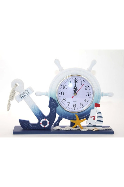SepetBudur Wooden Marine Rudder Clock Alk2454