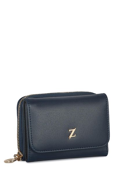 Zühre Navy Blue Wallet with Snap Closure Compartment Zc028