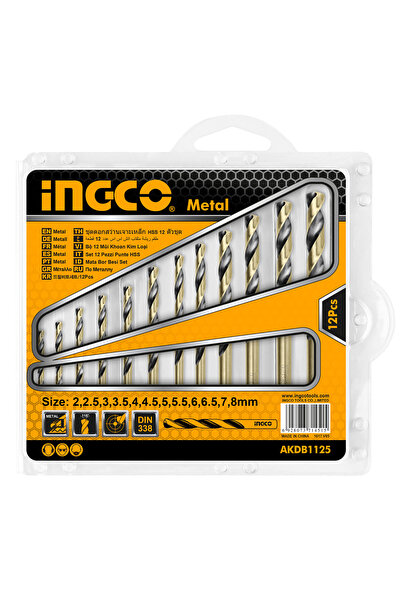 Bervas SET 12 BURGHIE METAL HSS 2-8MM INGCO