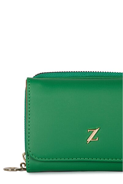 Zühre Green Wallet with Snap Closure Compartment Zc028