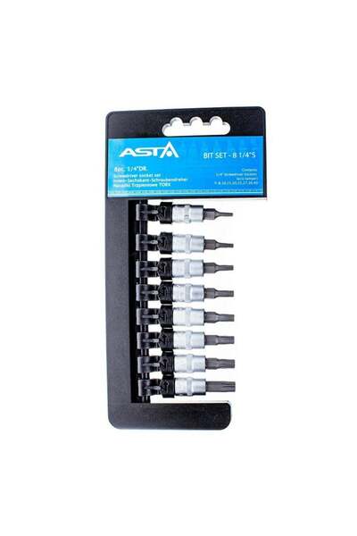 ASTA POLAND SET BIT TORX CU LOCAS 1/4 T8-T40 8 PIESE