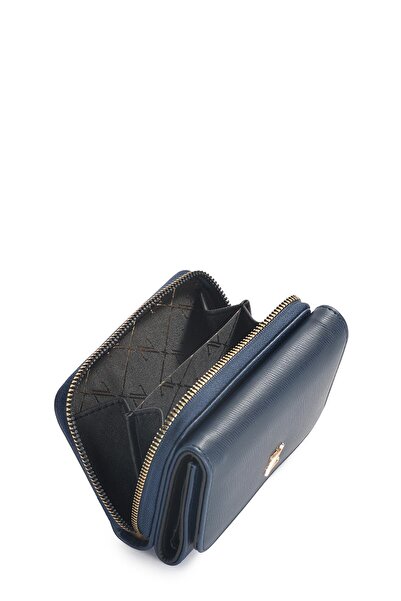 Zühre Navy Blue Wallet with Snap Closure Compartment Zc028