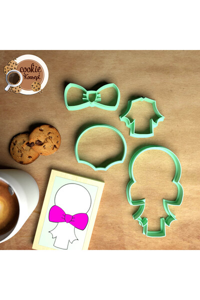 CookieKonsept مجموعة قوالب حفلات استقبال المولود الجديد، شريط حلوى - متوافق مع الكعك والعجين والطين