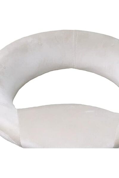 Vanity Living Velvet Bar Stool, Modern Adjustable Seville Cream Upholstered High Bar Chair, Armless