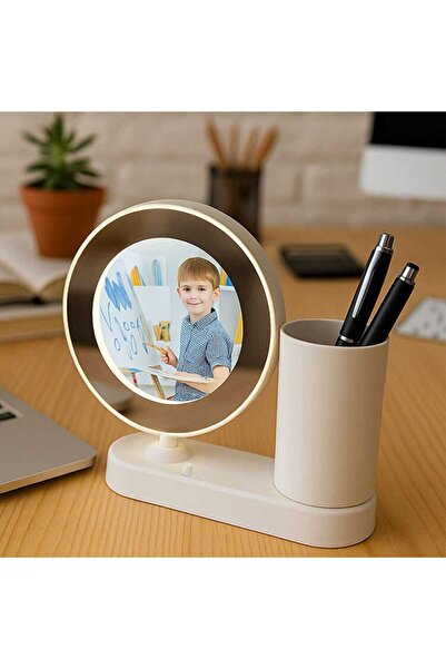 SIRADIŞI REKLAM مرآة سحرية مستديرة مع حامل قلم - 17x20 سم
