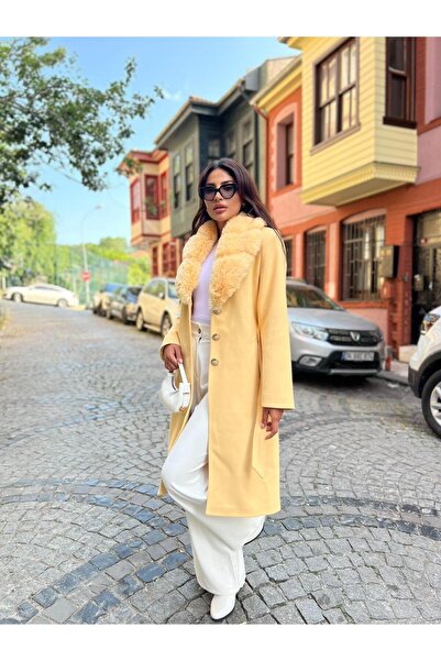 Göker Life Yaka Detaylı Özel Tasarım Kuşaklı Kaban