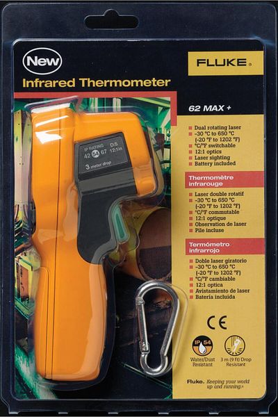 Fluke 62 Max+ Infrared Thermometer (-20 to +1202 Degree F Range, LCD)
