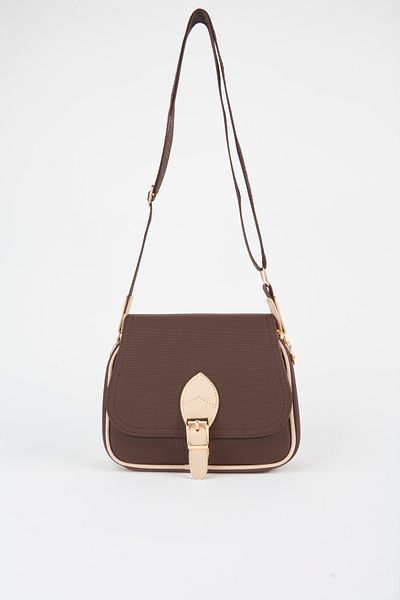 Vivaq Women's Clover Brown Mink 4 Pocket Cover Zipper and Snap Closure Arm and Shoulder Bag