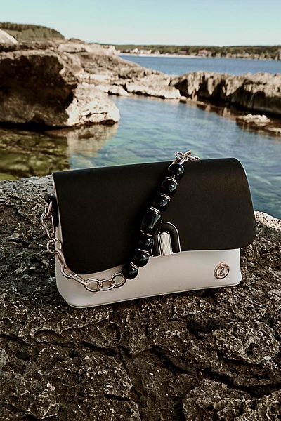 Zühre Black Hand and Shoulder Bag with Bead Detail Z0038