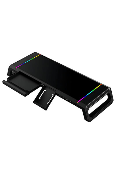HAWIRE Stand multifunctional pentru monitor/laptop HAWIRE, 7 lumini gaming RGB, 4 porturi USB