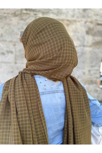 ALDAİR Checkered Chiffon Shawl 4Y26371