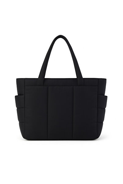 Bozz&Bozz Collection Чорна рельєфна пуф тканина Shopper сумка Неаполь Чорна