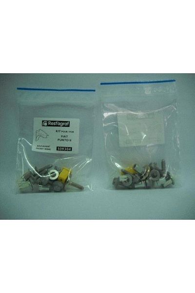 RESTAGRAF Front fender mounting clip set A509304, plastic, compatible with Fiat Punto II, 1