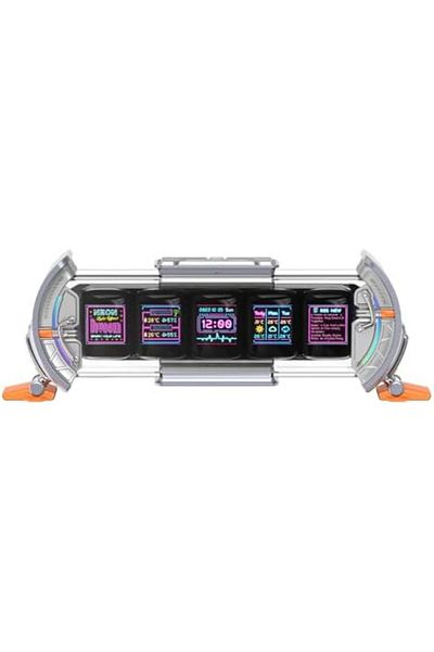 DIVOOM Times Gate Pixel Art Informative Display Digital Clock, Silver