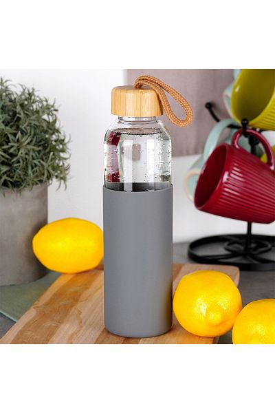 shumee Glass water bottle with silicone lid 500 ml