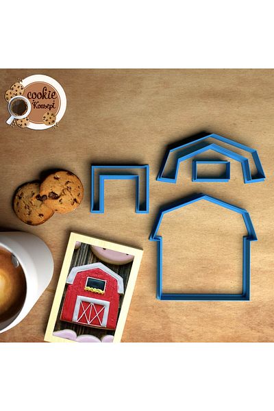 CookieKonsept مجموعة قوالب استحمام الطفل مزرعة منزلية - متوافقة مع البسكويت والعجين والطين
