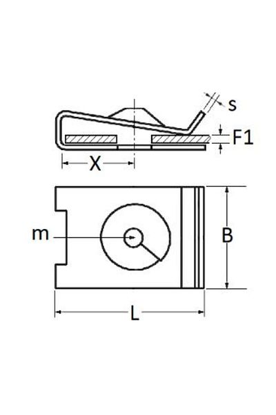 RESTAGRAF Set of 25 metal car clips U-NUT A474, 4.8 mm