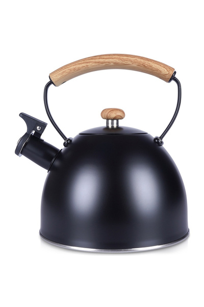 shumee Fierbător cu fluierat, oțel, negru, 2,5 l