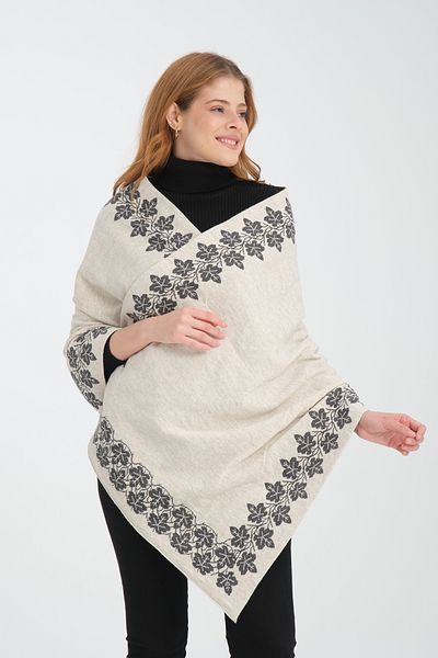 T Crazy T-Crazy Knitwear Ivy Pattern Winter Knitwear Shawl, Double Layer and Double Sided Knitwear Knitted Shawl
