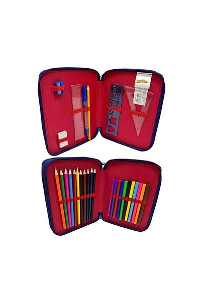Lumi LUXURY Double Pencil Case Blue Red Spiderman 16x4x21 cm
