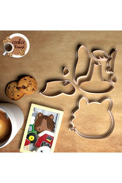 CookieKonsept Baby Shower Mold Set Farm Horse # 2 – Cookie, Dough and Clay Compatible