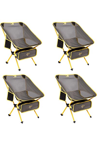 Funky Chairs 4 Adet Pratik Cepli / Çantalı Kamp Sandalyesi Gri