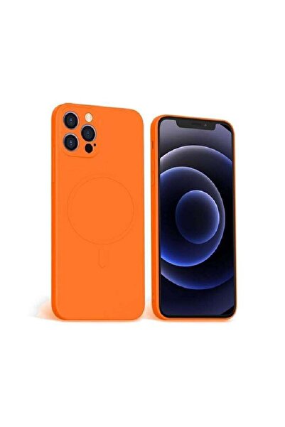 SOHO Husă de protecție compatibilă cu Apple iPhone 12 Pro Max MagSafe Silicon Portocaliu