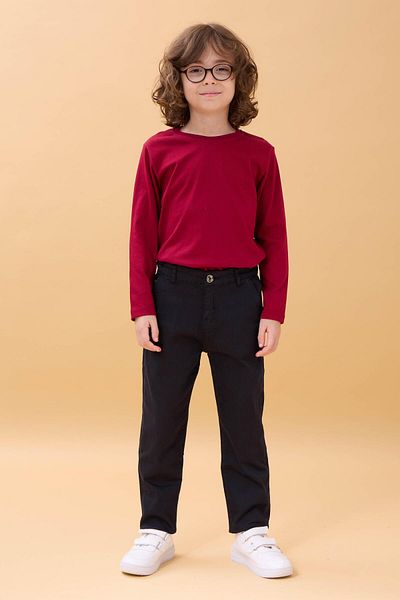 Perendi Boys' Adjustable Waist School Trousers – Navy Blue |   Comfortable and Durable Fabric for 3-14 Years