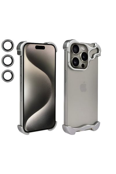 SOHO Carcasă metalică compatibilă cu iPhone 15 Pro Max, protecție pentru colțuri și cameră, antișoc, rezistentă la zgârieturi
