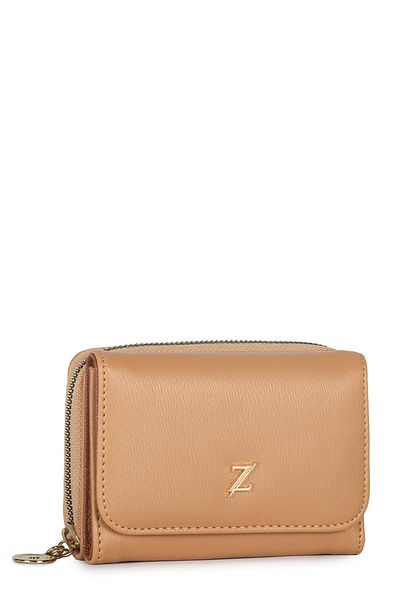 Zühre Snap Closure Compartment Light Tan Wallet Zc028