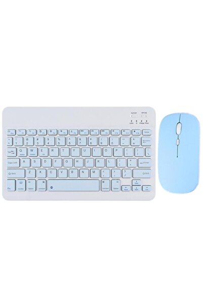 AOAS Kit tastatura si mouse Wireless pentru Telefon, Tableta, Smart TV, Computer, Albastru