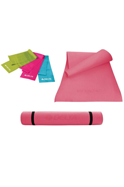 Delta Pilates Minderi Yoga Matı ve 3'lü Pilates Bandı 150cm x 15cm Egzersiz D...