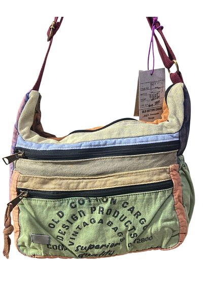 Old Cotton Quality Vintage Antique Casual Travel School Messenger Bag 28 cm X 26 cm