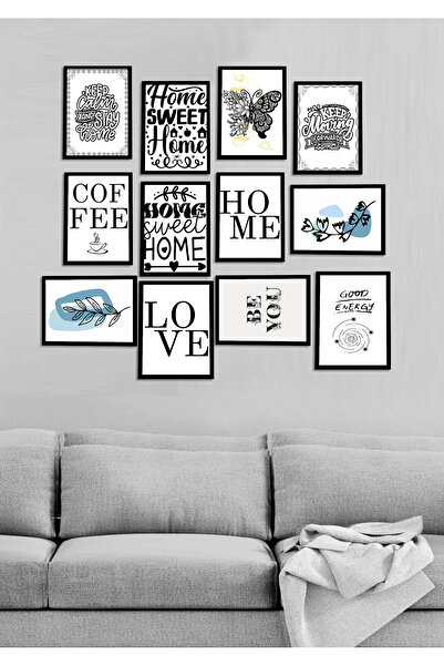 Harikabirev SET DE 12 TABLURI MDF LOVE HOME COFFE | 12 LIMDF CU VIZUALIZARE D...