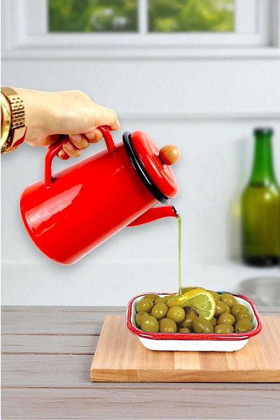 İnci Emaye Oil Pot, Coffee Pot, Tea Pot, Coffee Pot, Camping Pot, Gift, Dowry