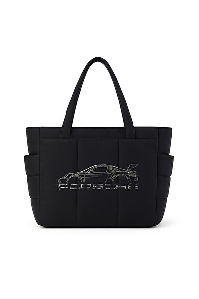 Bozz&Bozz Collection Geantă shopper din țesătură puf în relief neagră Napoli ...