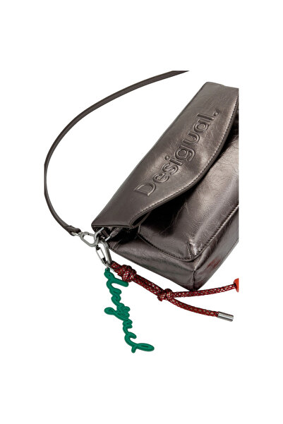 Desigual Geanta Half Logo Trokel Dark Silver 6L - 25WAXPAQ-9225