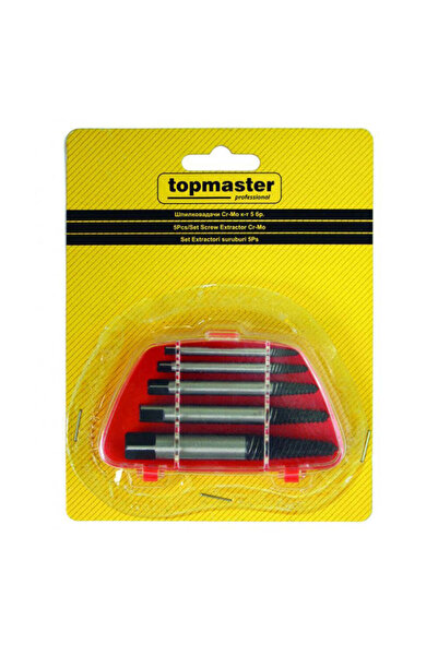 Topmaster КОМПЛЕКТ ОТ 5 УПОТРЕБЯВАНИ ЕКСТРАКТОРА ЗА СЧУПЕНИ ВИНТОВЕ