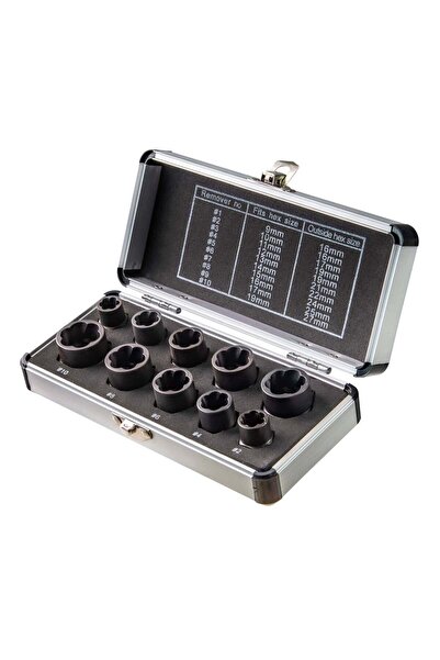 euromaster КОМПЛЕКТ ОТ 10 ТРЪБИЧКИ ЗА ЕКСТРАКТОРИ НА ИЗПОЛЗВАНИ ВИНТОВЕ 3/8 9...