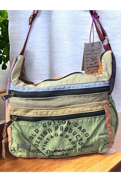 Old Cotton Quality Vintage Antique Casual Travel School Messenger Bag 28 cm X 26 cm