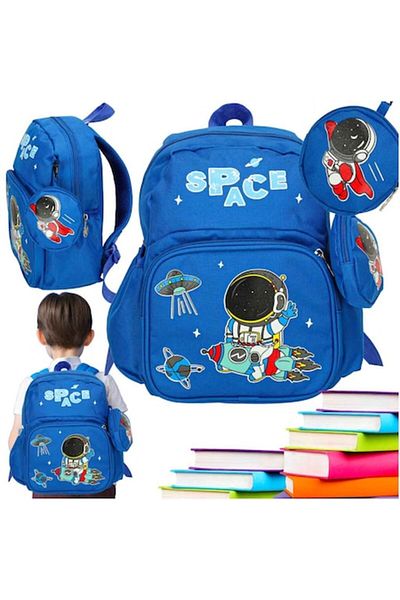 OEM Children's Backpack, Astronaut, 30x14x23cm, Blue, 7-7.5L Capacity
