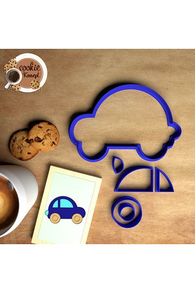 CookieKonsept Baby Shower Mold Set Car # 4 – Cookie, Dough and Clay Compatible