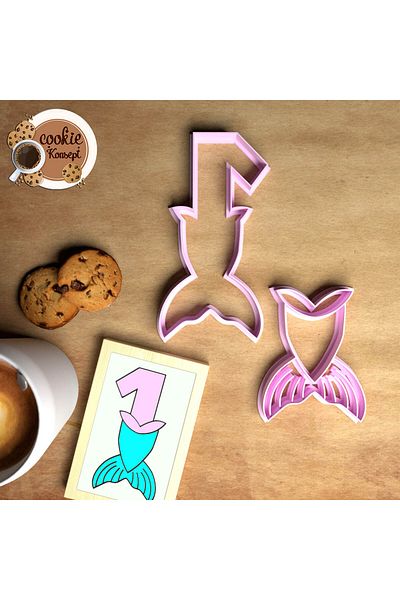 CookieKonsept Baby Shower Mold Set 1 Mermaid – Cookie, Dough and Clay Compatible