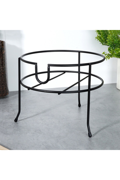 Vilde Jar stand with tap, black metal, 23 cm