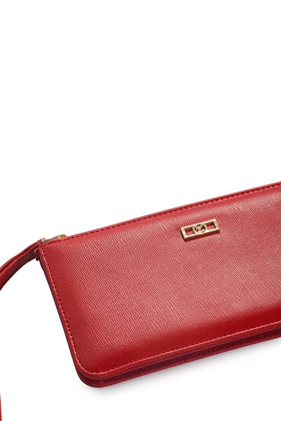 Zühre Red Wallet with Bracelet Detail Zc021