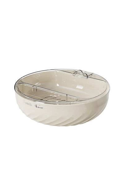 GABIANO Double-Layer Bowl with Drainage and Phone Holder, 22.4x9 cm, Beige