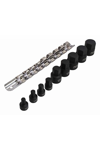 GLOBAL TOOLS HEXAGONAL KEY HEAD SET 1/4 - 3/8 6-19MM 9 PIECES