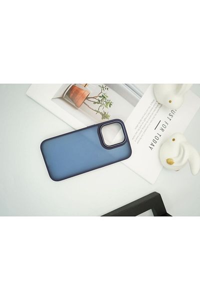 SOHO Carcasă de protecție pentru iPhone 15 Plus, satinată mată, PC, albastră