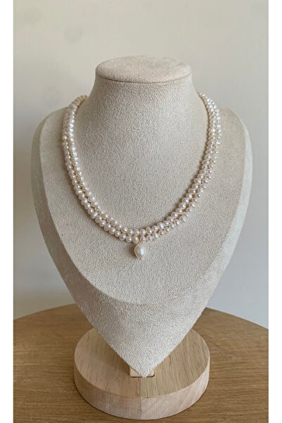 JOVİ ATELİER Sertifikalı Doğal Gerçek İki Sıra İnci 4mm