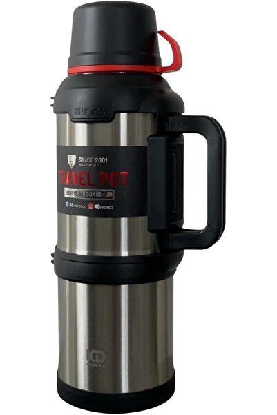 Hepta Collection Çelik 4 Litre 48 Saat Yalıtımlı Vakumlu Termos - Kamp ve Aile Boyu Dağcı Termos